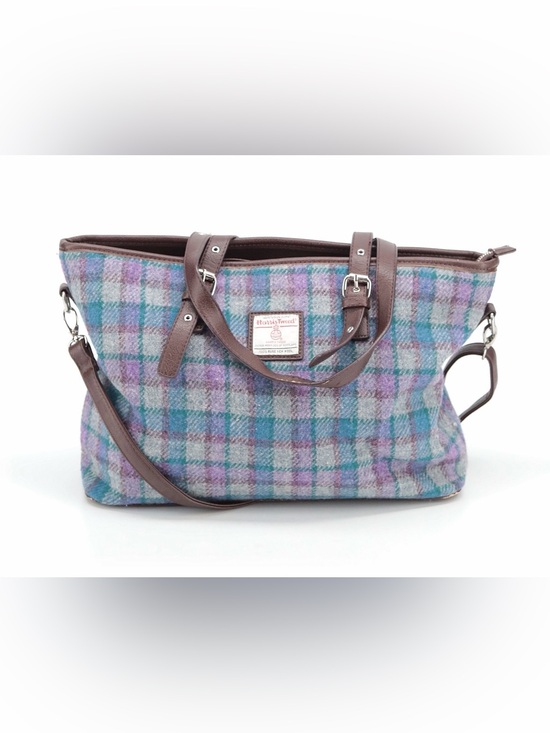 Harris Tweed Handbags - The Glen Appin Harris Tweed Classic Spey Tote Purple Teal Wool Bag GUC
